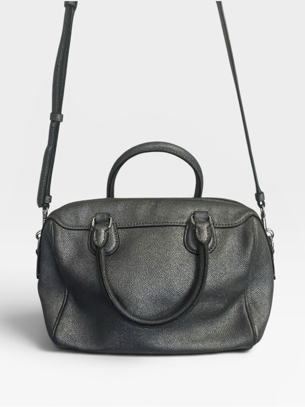 Coach Mini Bennett Satchel / Crossbody – Gunmetal Metallic Leather - Picture 9 of 13